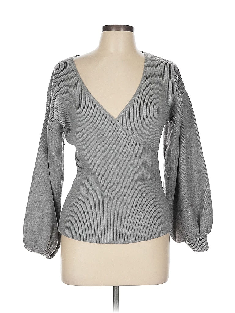 All in Favor Gray Pullover Sweater Size L - photo 1