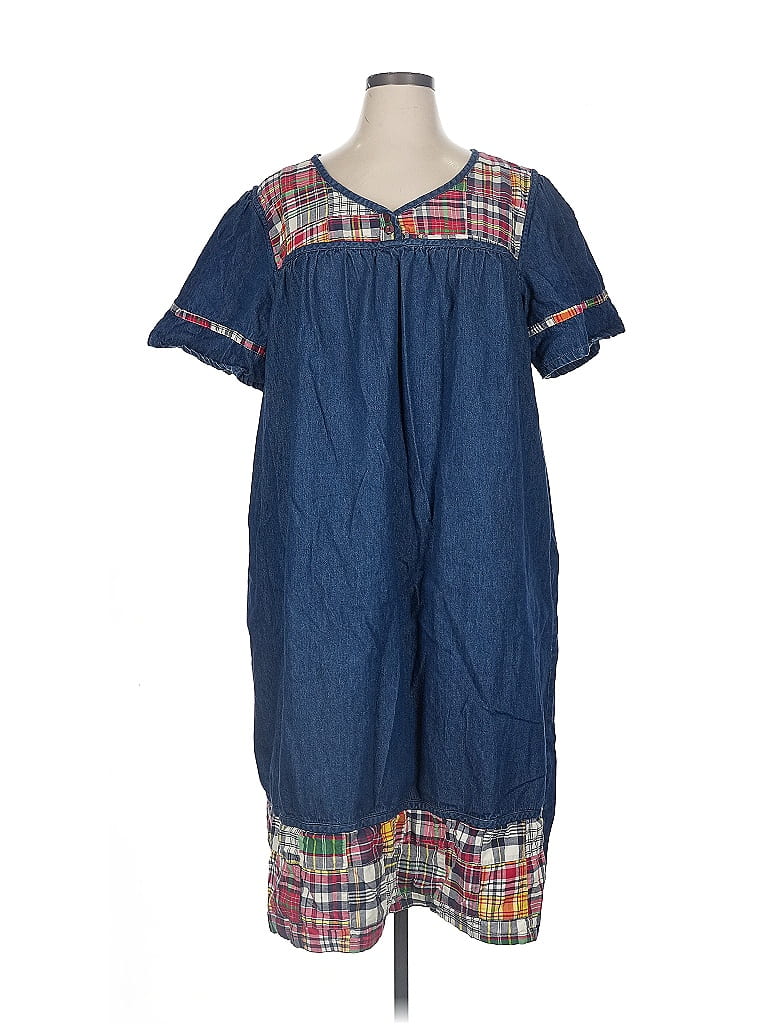 Phases 100% Cotton Blue Casual Dress Size 1X - photo 1