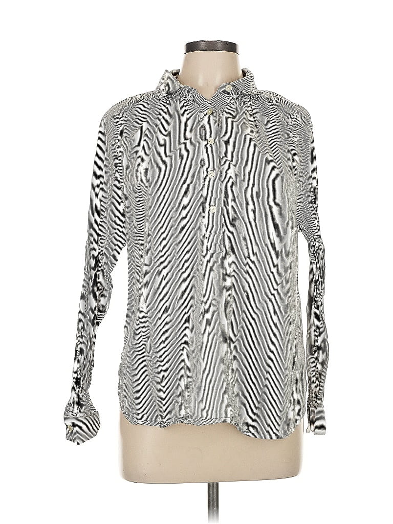 Pre-owned Ann Taylor Loft Long Sleeve Button Down Shirt In Gray