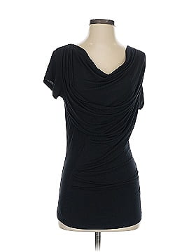 Vivienne Tam Black Silk Pearl Button offers Short Sleeve Dress Top Puff Sleeves Size XS