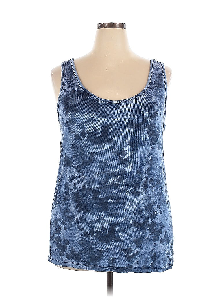 Terra & Sky 100% Recycled Polyester Blue Tank Top Size 2X - photo 1