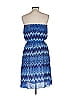 Figue 100% Silk Chevron-herringbone Blue Casual Dress Size L - photo 1