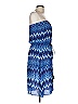 Figue 100% Silk Chevron-herringbone Blue Casual Dress Size L - photo 2