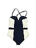 Tory Burch Color Block Blue One Piece Swimsuit Size L - photo 2