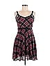 Hot Topic 100% Polyester Plaid Burgundy Cocktail Dress Size M - photo 1
