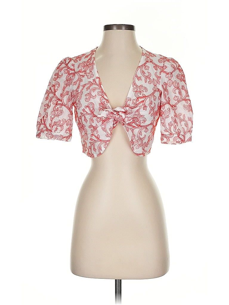 Pre-owned Mng Short Sleeve Blouse In Pink