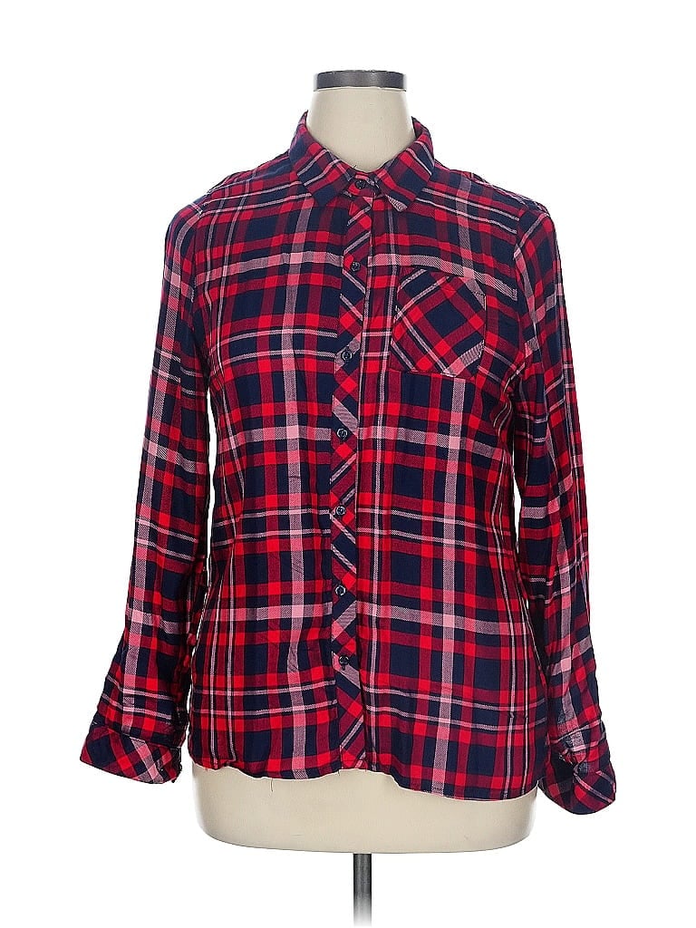 Pre-owned Ci Sono Long Sleeve Button Down Shirt In Red