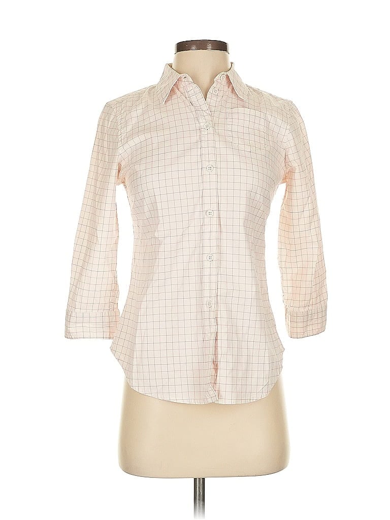 Pre-owned Gap 3/4 Sleeve Button Down Shirt In White