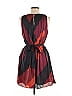 Jennifer Lopez 100% Polyester Argyle Burgundy Cocktail Dress Size 8 - photo 2