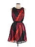 Jennifer Lopez 100% Polyester Argyle Burgundy Cocktail Dress Size 8 - photo 1