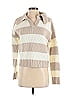 Princess Polly 100% Acrylic Stripes Ivory Pullover Sweater Size 2 - photo 1