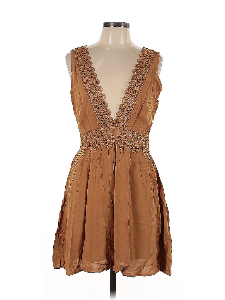 Forever 21 100% Rayon Brown Cocktail Dress Size L - photo 1
