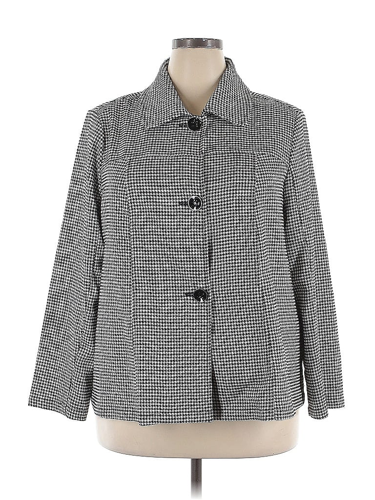 Cj Banks Houndstooth Gray Jacket Size 2X - photo 1