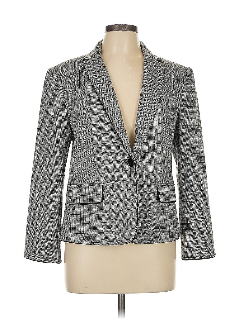 Ann Taylor Houndstooth Gray Blazer Size 10 - photo 1