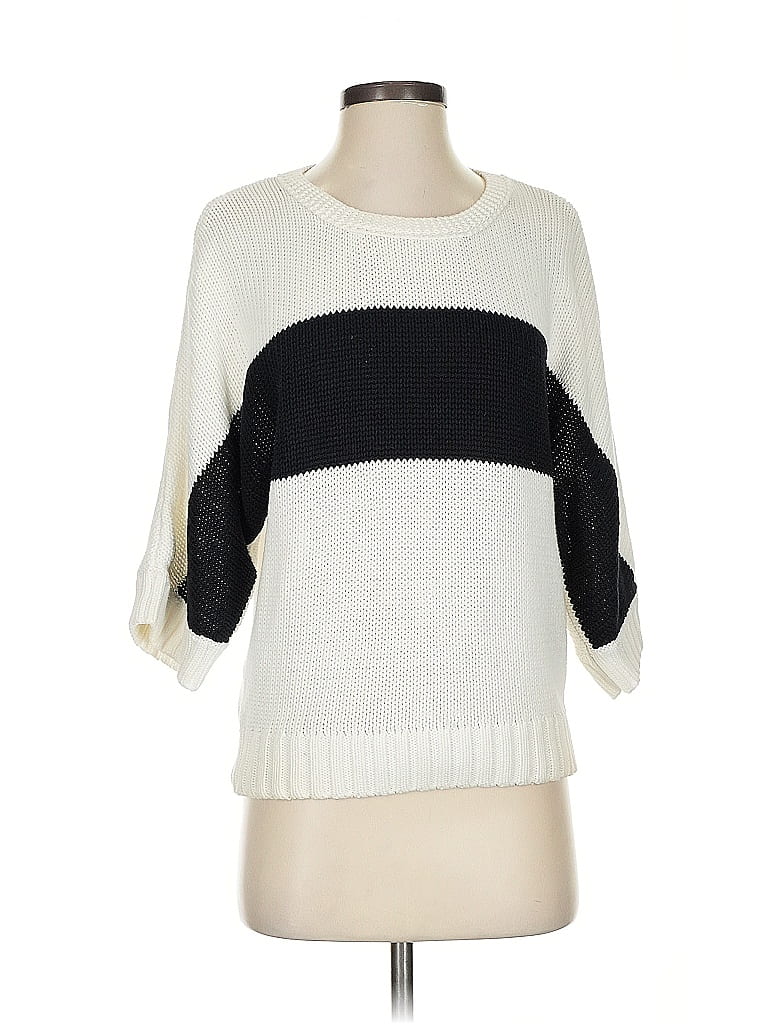 Worth New York 100% Cotton Color Block White Pullover Sweater Size S - photo 1
