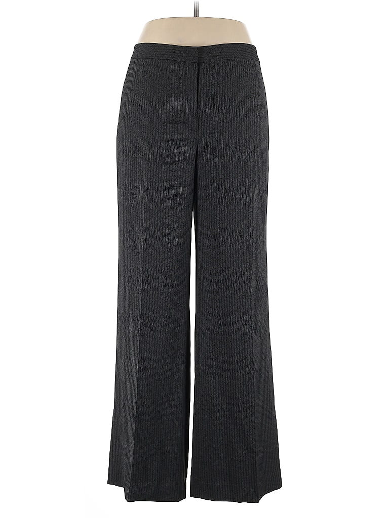 Ann Taylor Factory 100% Polyester Chevron-herringbone Gray Dress Pants Size 16 - photo 1