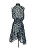 A.L.C. 100% Silk Animal Print Blue Cocktail Dress Size 4 - photo 2