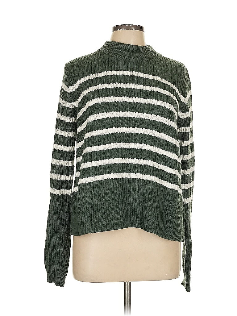 Carve Designs Stripes Green Pullover Sweater Size L - photo 1