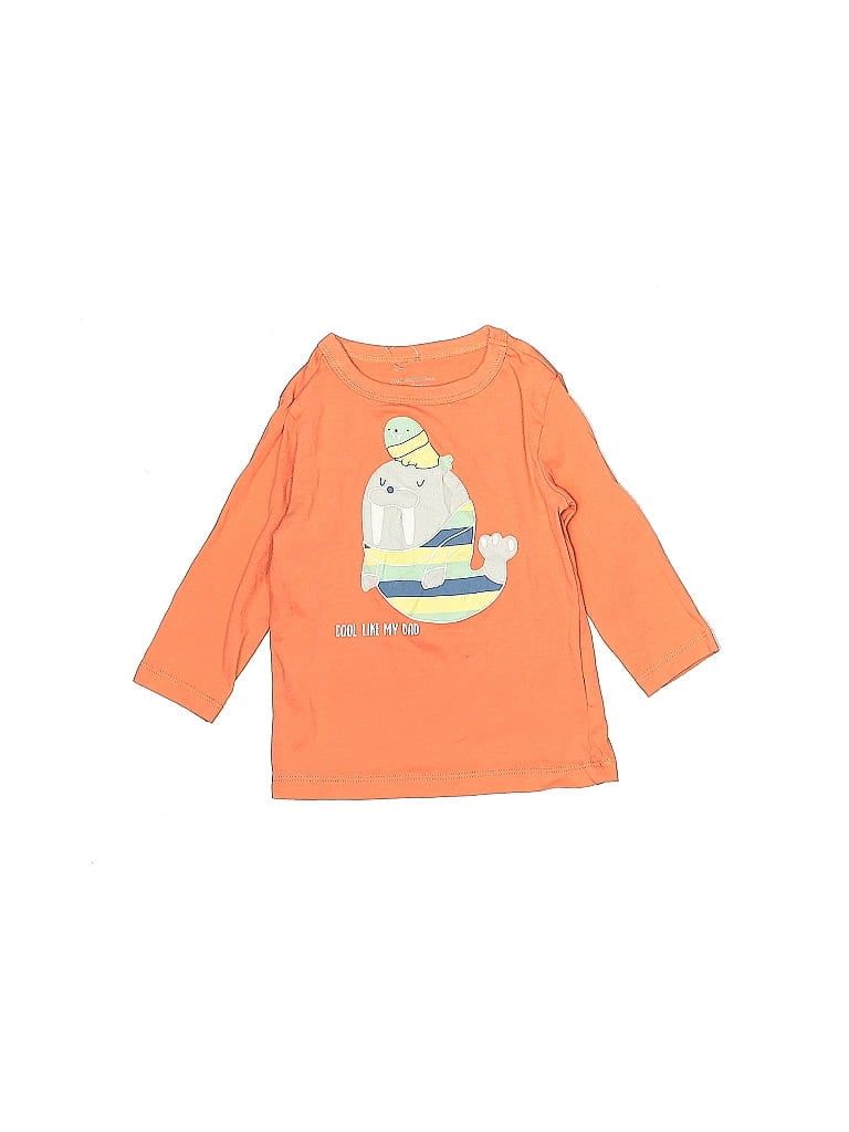First Impressions 100% Cotton Orange 3/4 Sleeve T-Shirt Size 6-9 mo - photo 1
