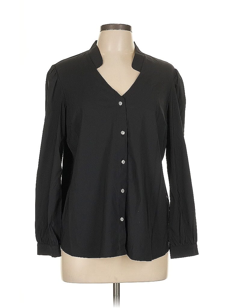 Jude Connally Black Long Sleeve Blouse Size L - photo 1