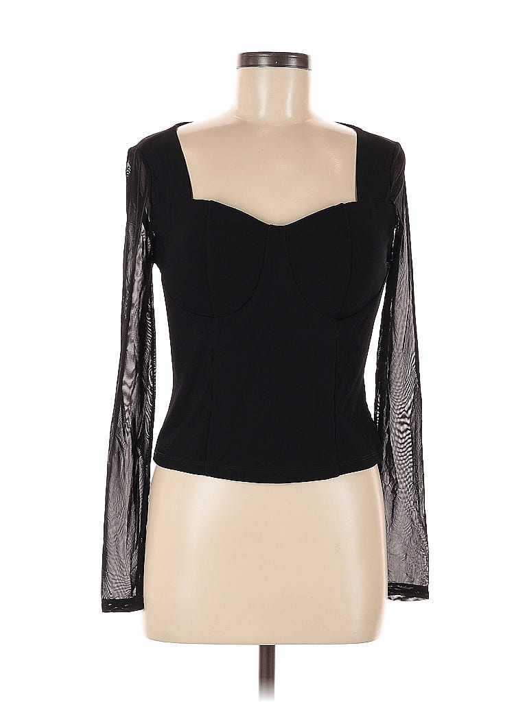 New York & Company Black Long Sleeve Top Size M - photo 1