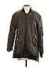 Zara Basic Solid Brown Green Faux Leather Jacket Size S - photo 1