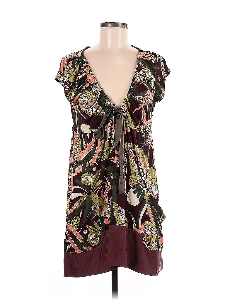 Hale Bob 100% Silk Paisley Brown Casual Dress Size L - photo 1