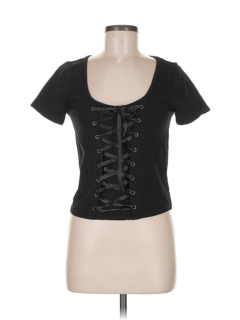 Hot Topic Black Short Sleeve Top Size M - photo 1