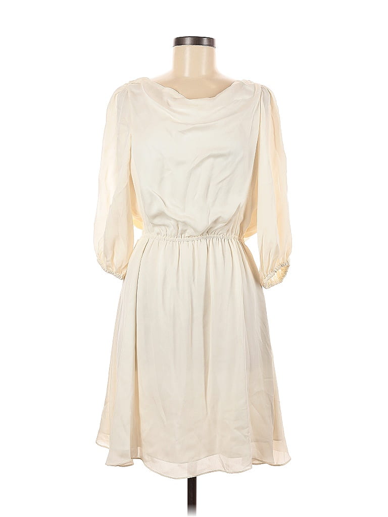 Halston Heritage 100% Silk Ivory Casual Dress Size 8 - photo 1