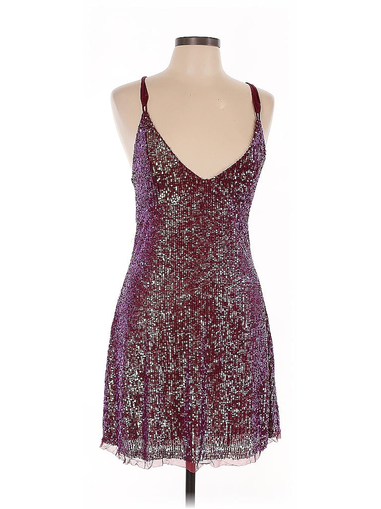 Intimately by Free People 100% Polyester Stars Burgundy Cocktail Dress Size L - photo 1