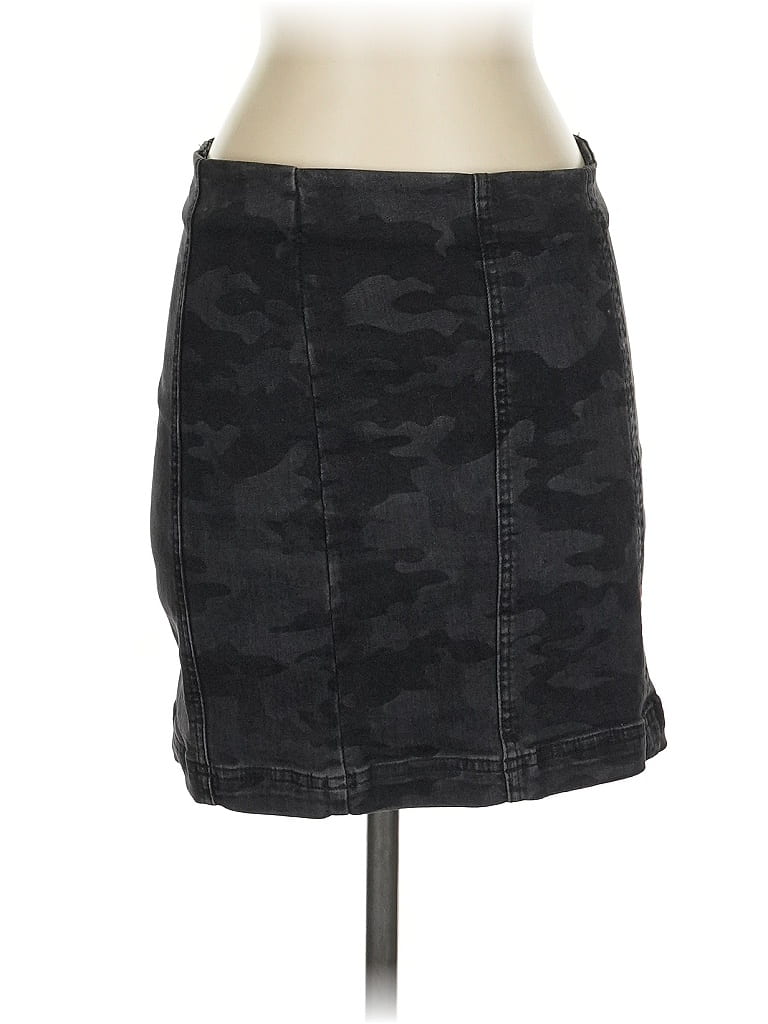 Pre-owned Free People Denim Skirt In Black