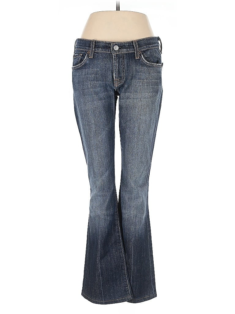 7 For All Mankind Hearts Blue Jeans Size 28 waist - photo 1