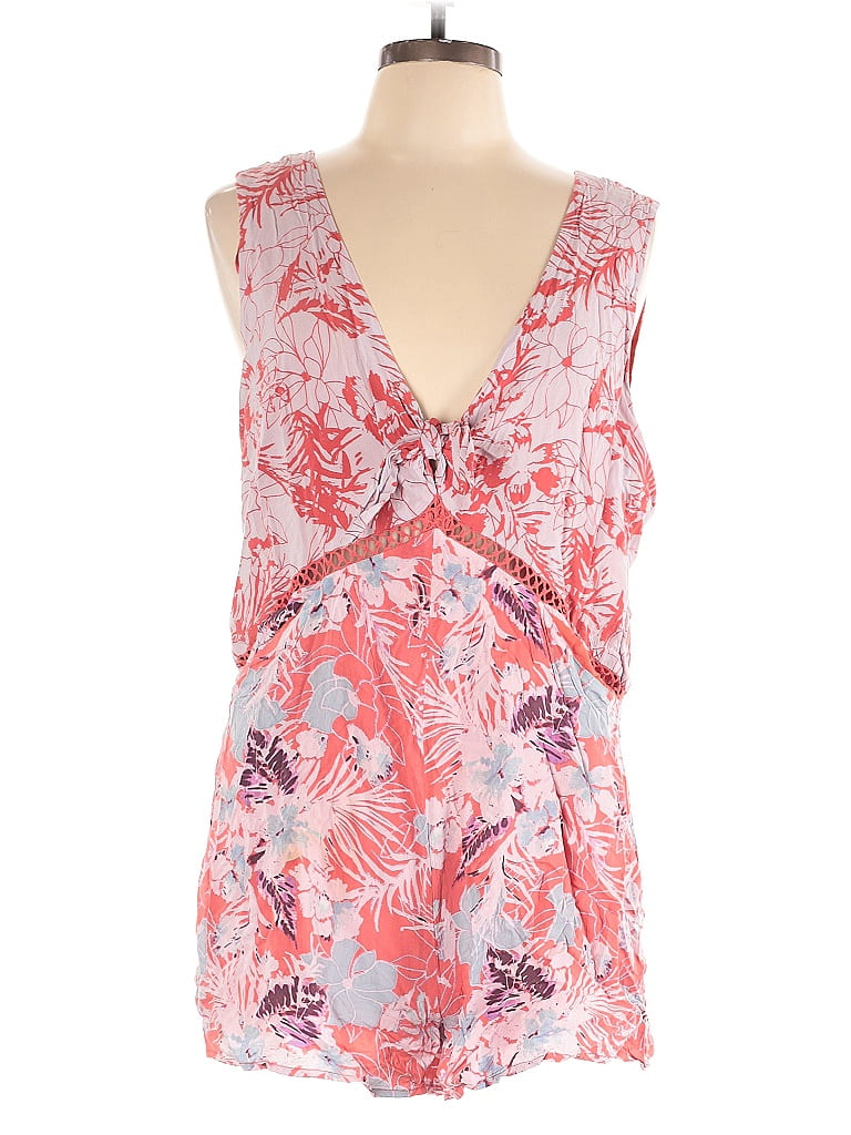 Free People 100% Rayon Paisley Pink Romper Size L - photo 1