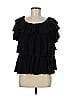 A.Z.I Jeans 100% Rayon Black Short Sleeve Blouse Size M - photo 1