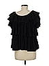 A.Z.I Jeans 100% Rayon Black Short Sleeve Blouse Size M - photo 2