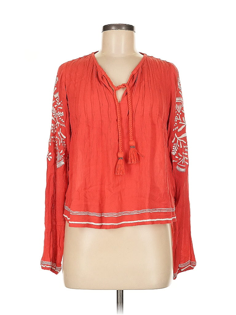 Pre-owned Tularosa Long Sleeve Blouse In Red