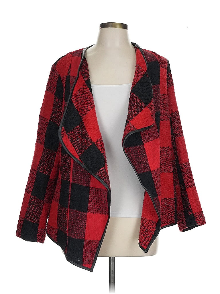CARMiN Plaid Red Blazer Size L - photo 1