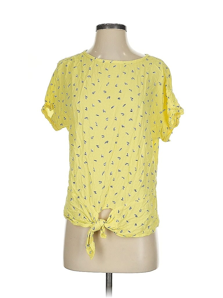 Pre-owned Buffalo By David Bitton Short Sleeve Blouse In Yellow