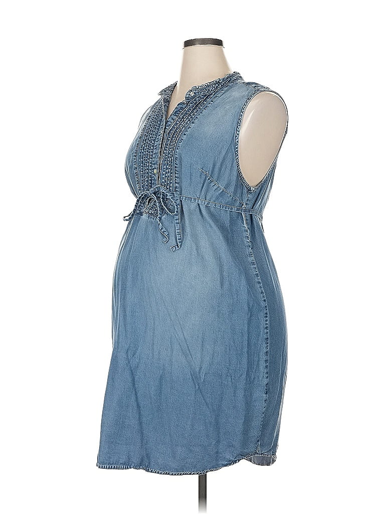 H&M Mama 100% Lyocell Blue Casual Dress Size XL - photo 1