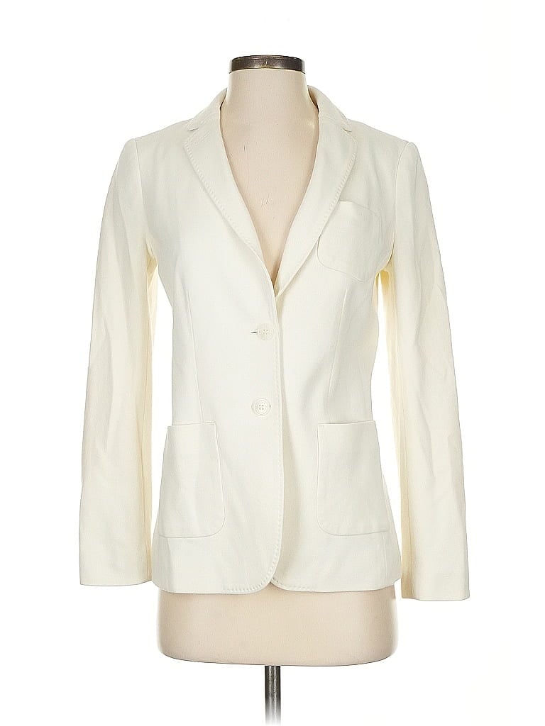 Pre-owned Talbots Blazer Jacket In White