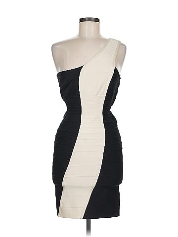Herve Leger One Shoulder Color Panel Cocktail Dress (view 1)