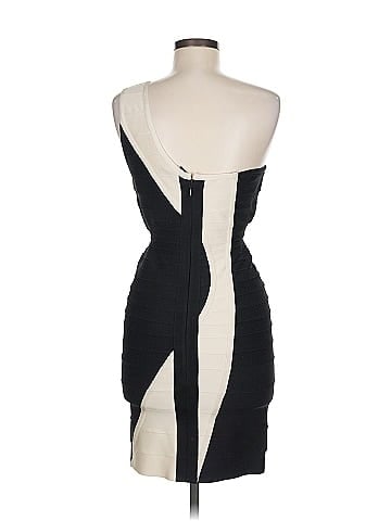 Herve Leger One Shoulder Color Panel Cocktail Dress (view 2)