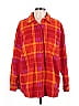 New York & Company 100% Polyester Plaid Orange Fleece Size L - photo 1