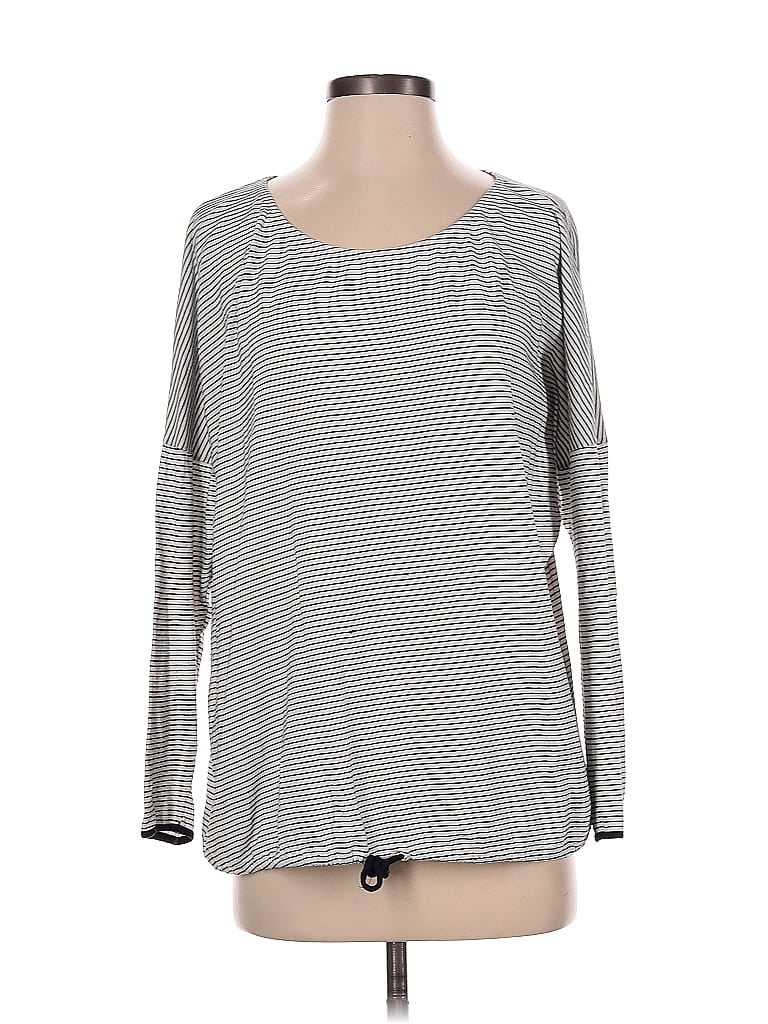 Pre-owned Eberjey Long Sleeve Top White Crew Neck Tops