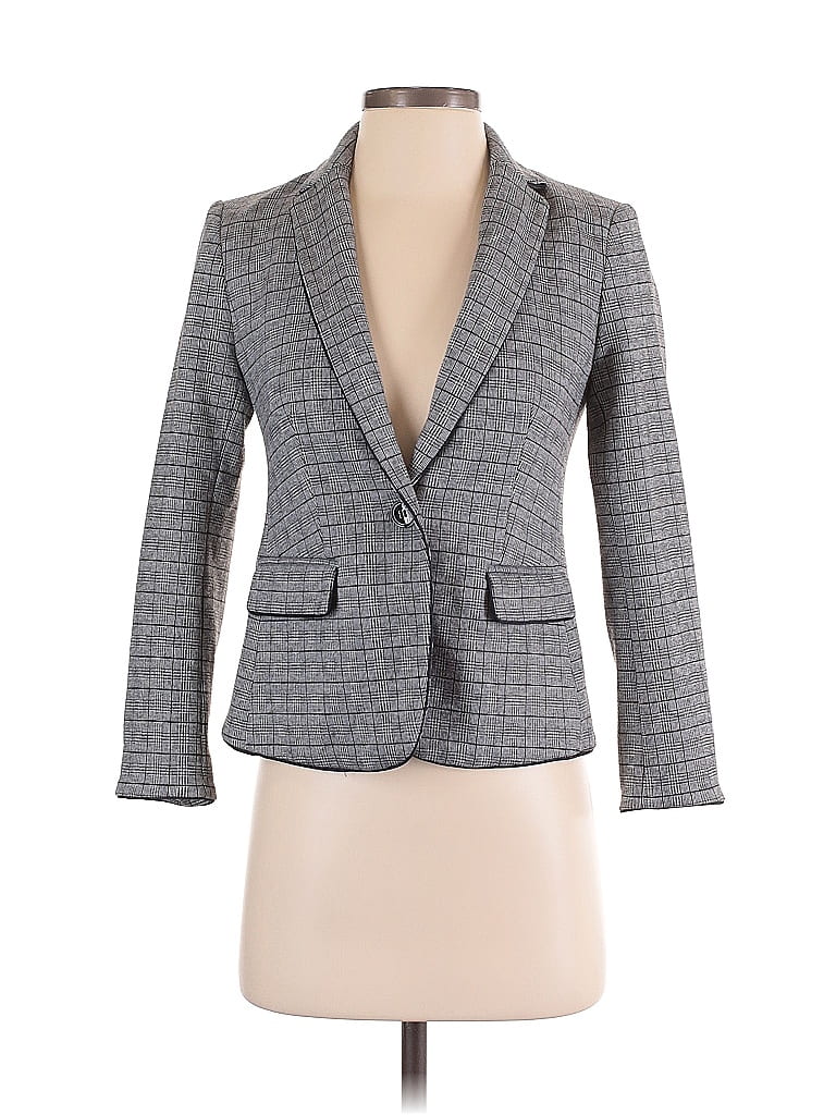Pre-owned Ann Taylor Blazer Jacket In Gray