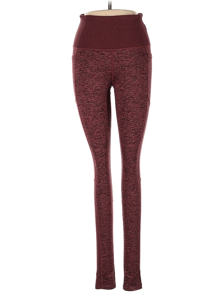 Pre-owned Athleta Yoga Pants In Burgundy