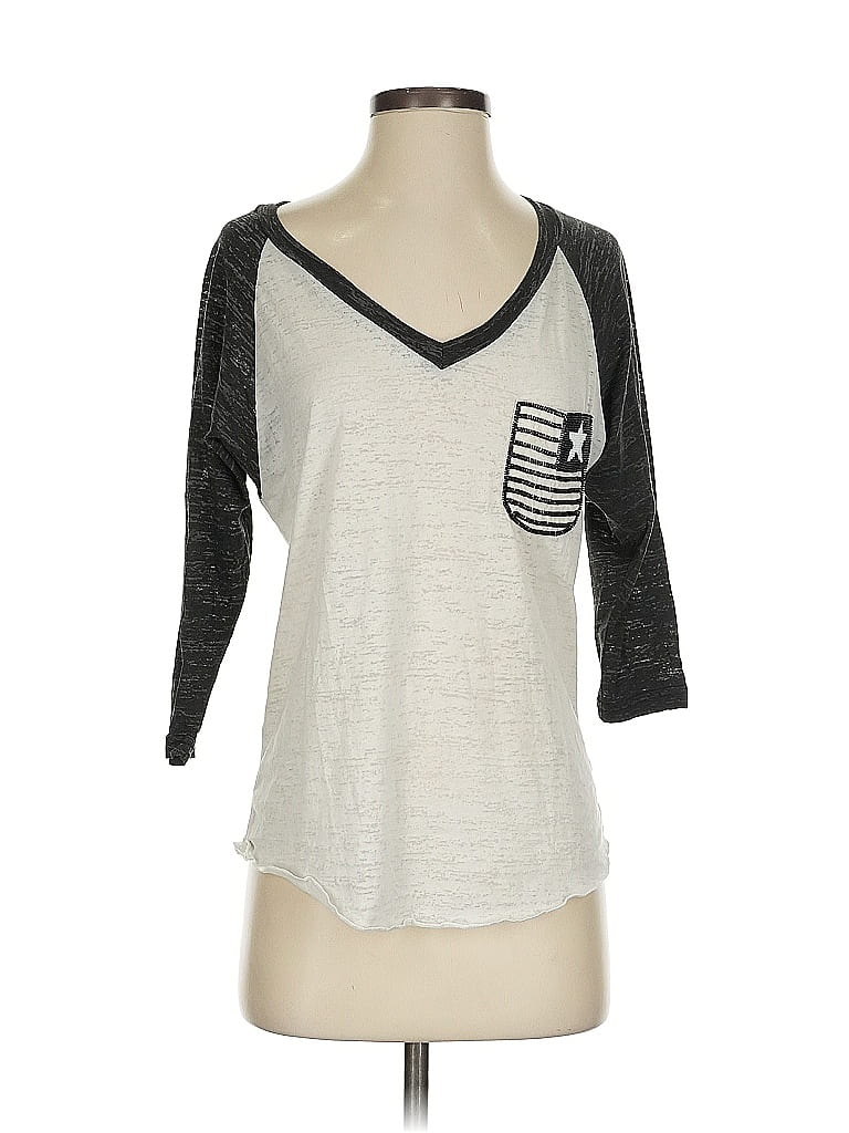 Pre-owned Son Of John 3/4 Sleeve T-shirt In Silver