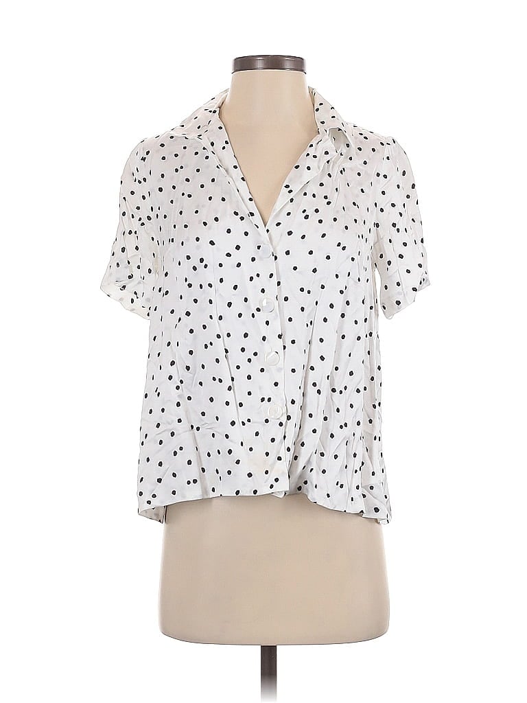 Pre-owned Max & Moi Short Sleeve Blouse In White