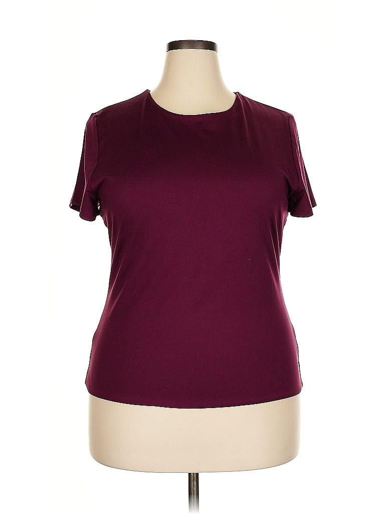 Pre-owned Halogen Active T-shirt In Burgundy