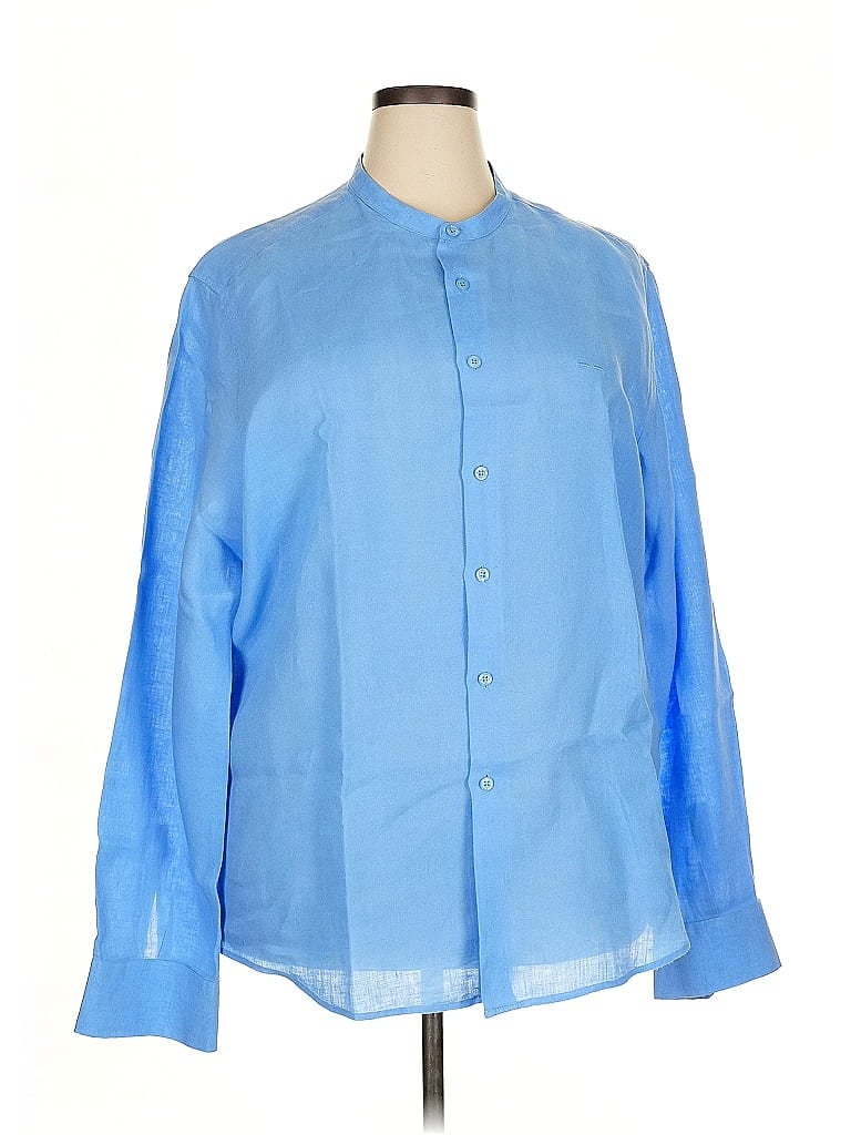 Pre-owned Adolfo Dominguez Long Sleeve Button Down Shirt In Blue